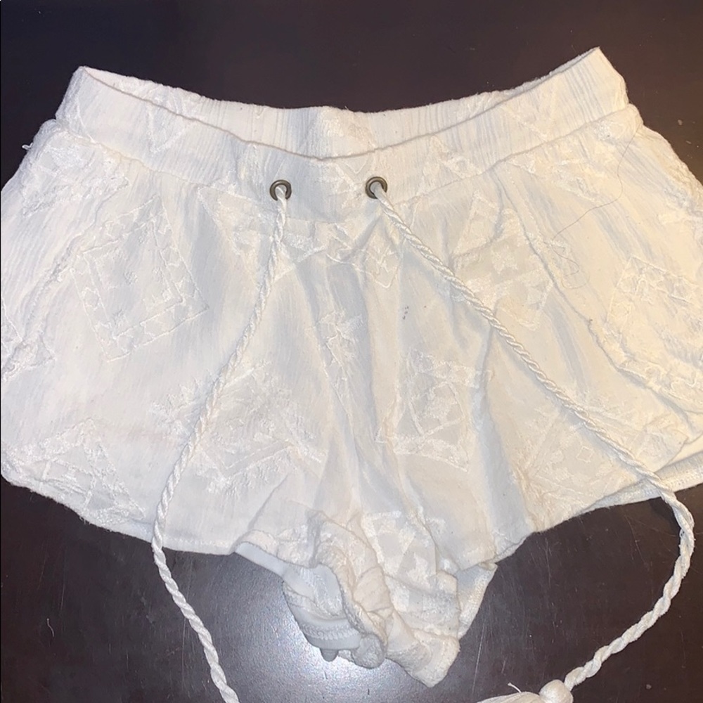 White loose fitting shorts